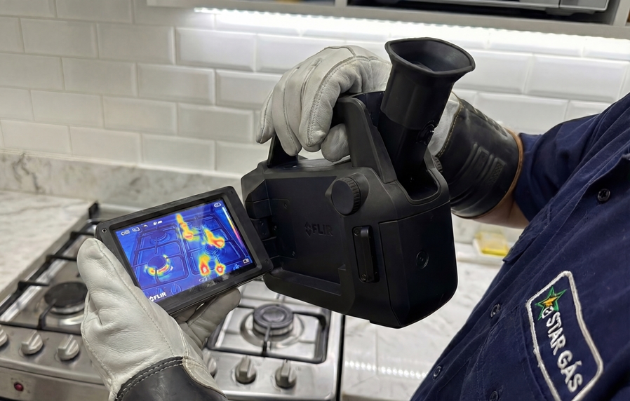 Técnico realizando inspeção técnica